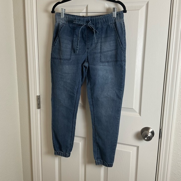 Copper Flash Mid Rise Blue Denim Jogger Jeans size 8P - Picture 2 of 8